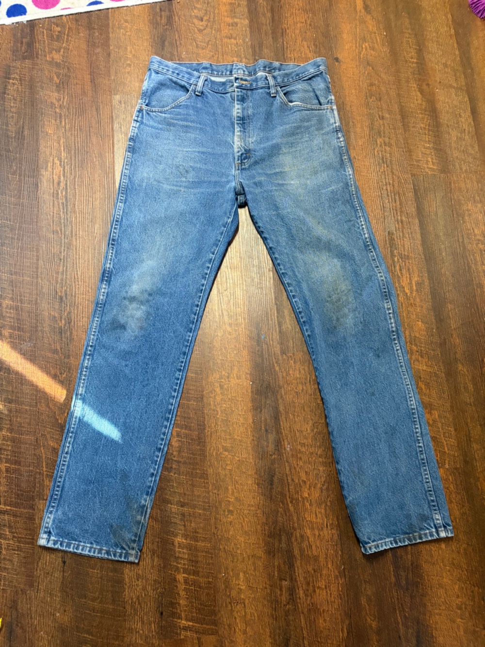 Vintage 90s Rustler Wrangler Regular Fit Cowboy Jeans 35x34 - Straight Fit